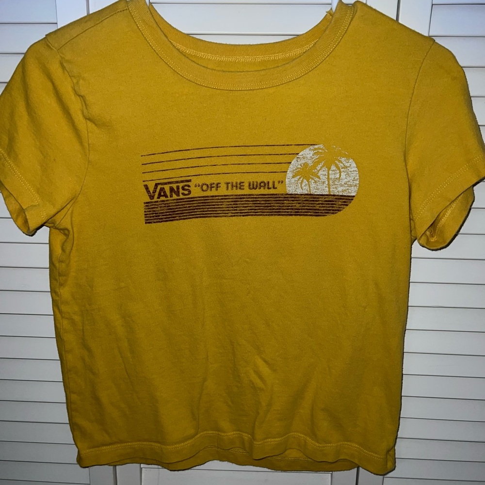 Vans cropped tee, Size Small, Yellow